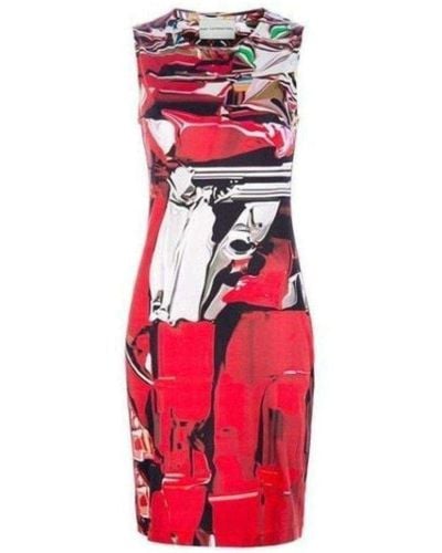Mary Katrantzou Sleeveless Print Silk Dress - Red
