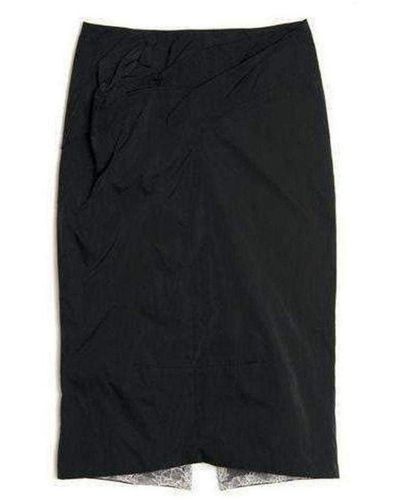 Nina Ricci Black Lace Lined Pencil Skirt