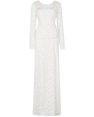 BCBGMAXAZRIA Elizabella Cutout Lace Gown - White