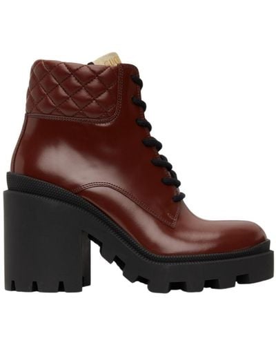 Gucci Red Trip Ankle Boots - Brown