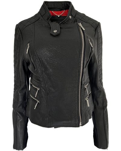 BCBGMAXAZRIA Maddy Moto Leather Jacket - Black