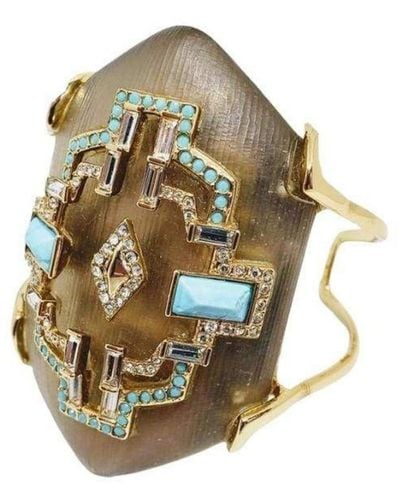 Alexis Crystal And Turquoise Cuff Bracelet - Metallic