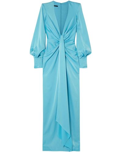 Alex Perry Dane Twisted Satin Crepe Gown - Blue