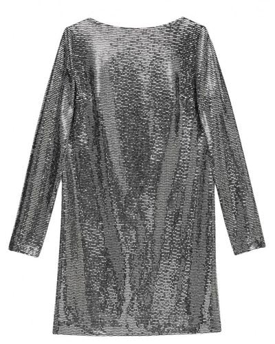 Gucci Metallic Dotted Jersey Dress - Gray