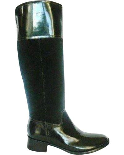 BCBGMAXAZRIA Black Leather Knee High Lorraine Boots