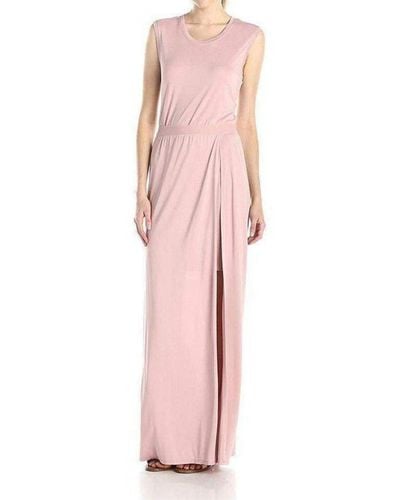 BCBGMAXAZRIA Pink Mylie Front Slit Long Dress