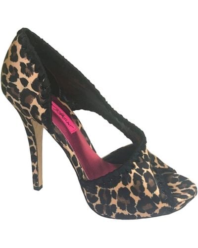 Betsey Johnson Walter Satin Leopard Print Court Shoes - Multicolour