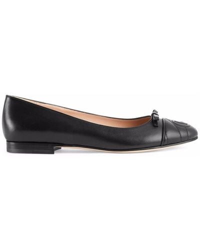Gucci GG Ballerina Leather Shoes - Black