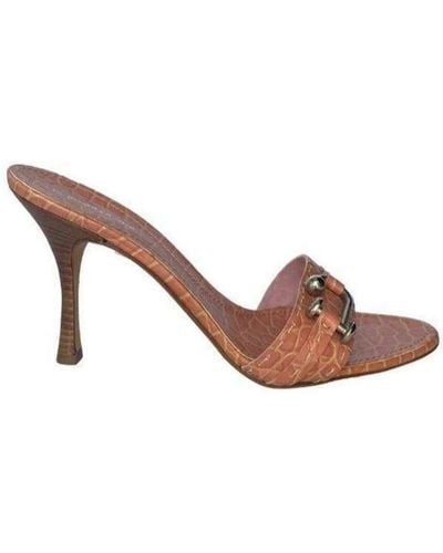 BCBGMAXAZRIA Safe Leather Stiletto Heel Mule Sandal - Pink