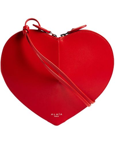 Alaïa Le Cœur Leather Crossbody Bag - Red
