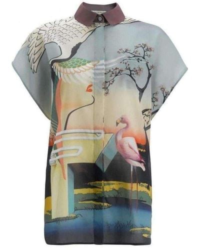 Mary Katrantzou Cotton Flamenco Print Shirt - Multicolor