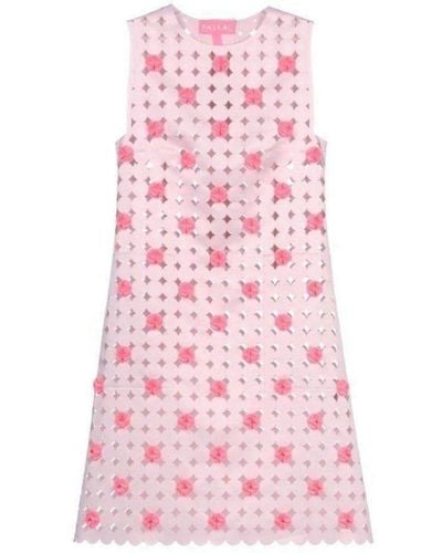 Paskal Light Pink Laser Cut Short Dress