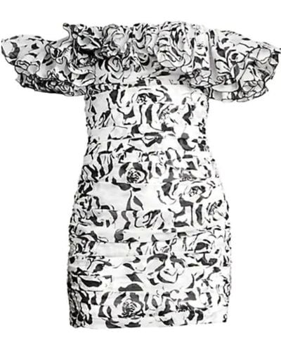 Alexandre Vauthier Floral Cotton Off-the-shoulder Dress - White