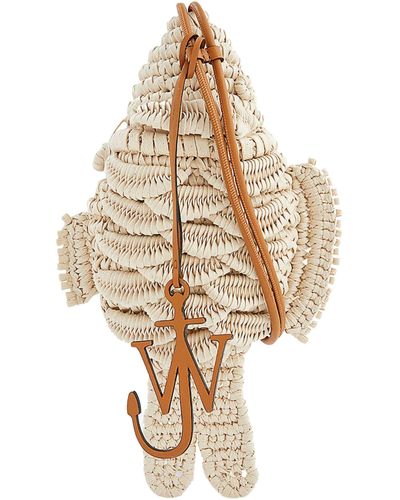 JW Anderson The Fish Crocheted Shoulder Bag - Metallic