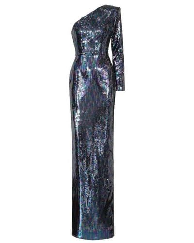 Alex Perry Tallon Sequin One Sleeve Gown - Blue
