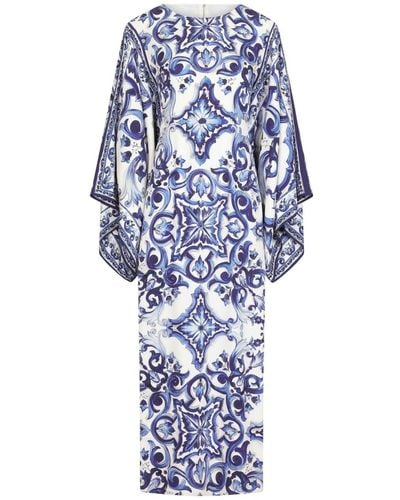 Dolce & Gabbana Majolica-print Maxi Dress - Blue