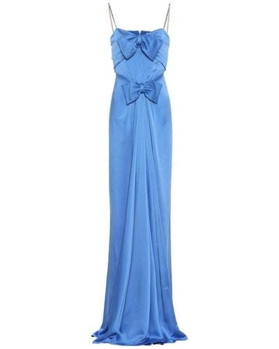 Gucci Embellished Satin Gown It 38 (us 2) - Blue