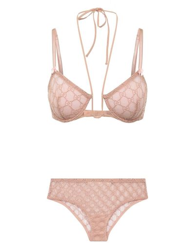 Gucci GG Tulle Lingerie Set - Pink