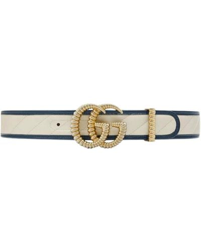 Gucci Double G Buckle Belt - White
