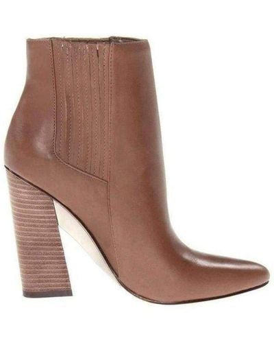 BCBGMAXAZRIA Metild Beige Leather High Heel Bootie - Brown