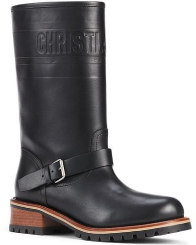 Dior Quest Leather Mid-calf Boots - Black