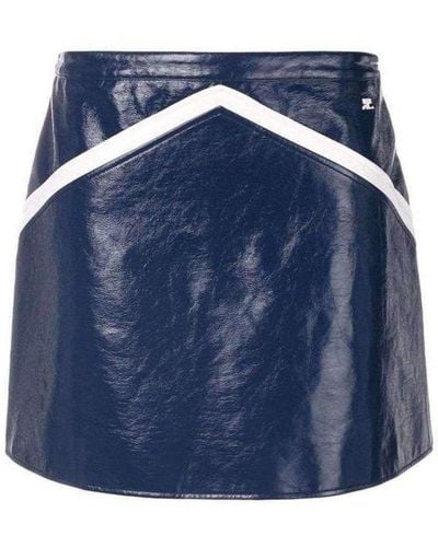 Courreges Blue Rangers Vinyl Mini Skirt