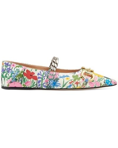Gucci Ken Scott Floral Ballerina Shoes - Multicolour