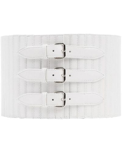 Alaïa Ribbed Stretch Corset Belt - White