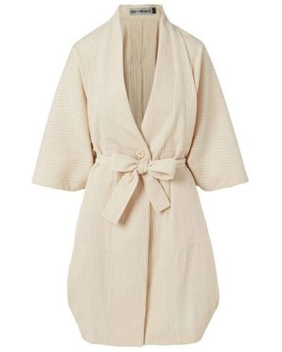 Issey Miyake Sashiko Wrap Cotton Blend Jacket - White