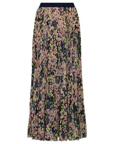 BCBGMAXAZRIA Pleated Floral Maxi Skirt - Multicolor