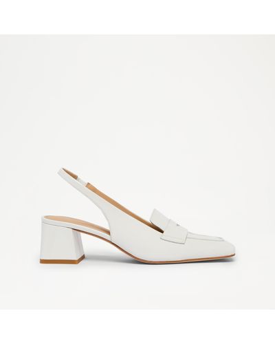 Russell & Bromley Uptown Sling Mid-heel Loafer Slingback - White