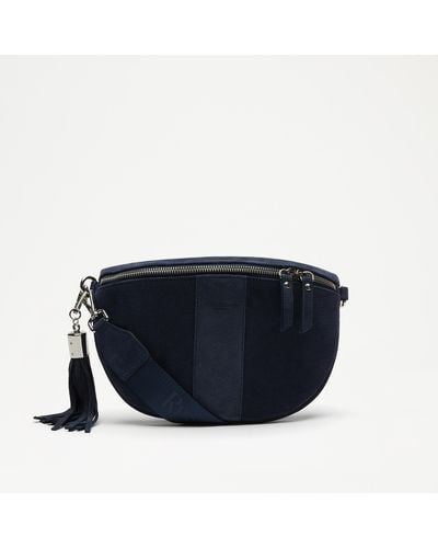 Russell & Bromley Rotate Curved Crossbody Bag - Blue