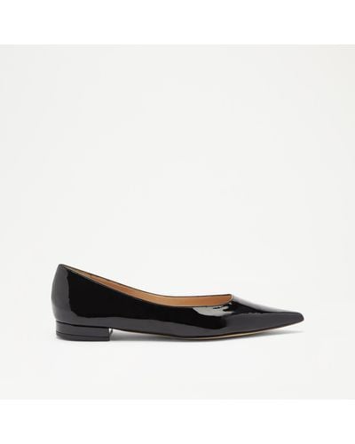 Russell & Bromley To The Point Women's Black Patent Leather Point Toe Flat