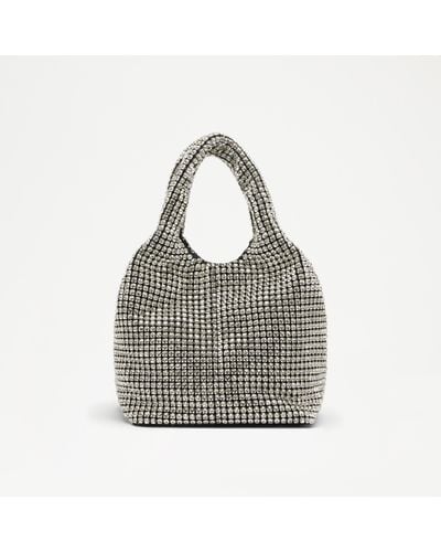 Russell & Bromley Glisten Tote Embellished Mini Tote - Grey