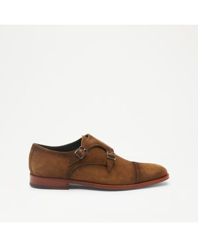 Russell & Bromley Relic Men's Tan Burnished Double Monk - Brown
