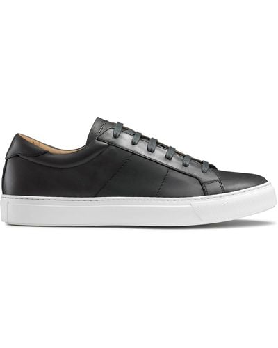 Russell & Bromley Mens Grey Leather Plain Realtime Luxury Trainers, Size: Uk 12