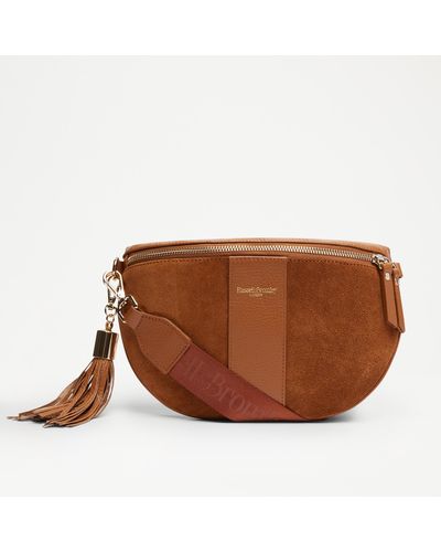 Russell & Bromley Rotate Women's Brown Curved Crossbody Bag