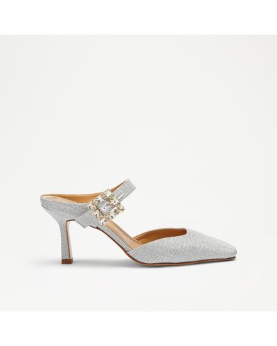 Russell & Bromley Cha Cha Glam Snipped Toe Mule - White