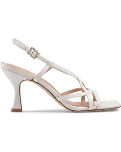 Russell & Bromley Prosecco Strappy Kitten Heel Sandal - White