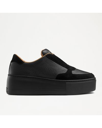 Russell & Bromley Park Ave Laceless Flatform Trainer - Black
