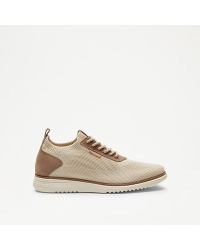 Russell & Bromley Ingleside Knitted Lace Up Trainer - Natural