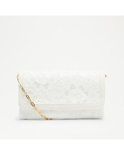 Russell & Bromley Snipped Clutch Lace Clutch - White