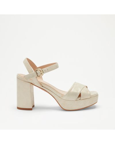 Russell & Bromley On Form Classic Block Heel Platform - White
