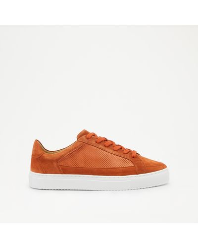 Russell & Bromley Finlay Men's Orange Retro Laced Trainer - Brown