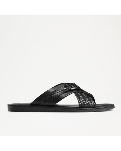 Russell & Bromley Vision Weave Stamp Sandal - Black