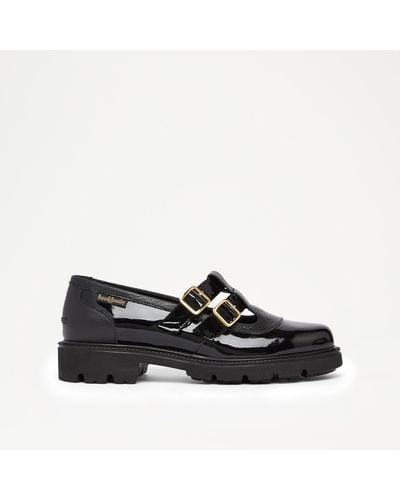 Russell & Bromley Anchor Mary Jane Lug Sole Loafer - Black