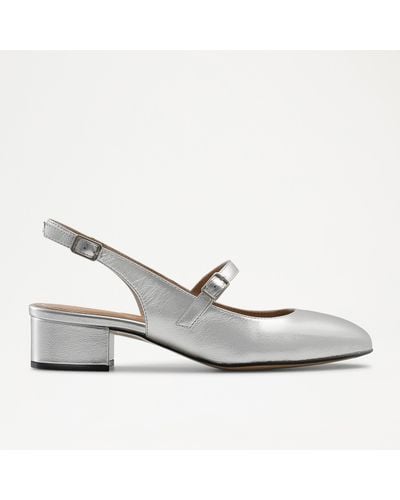 Russell & Bromley Sling Jane Women's Silver Mary Jane Slingback - White