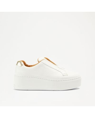 Russell & Bromley Park Up Flatform Laceless Trainer - White