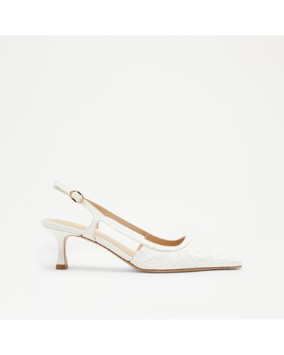 Russell & Bromley Snipped Women's Neutral Snipped Toe Slingback - White