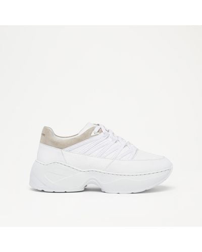 Russell & Bromley Jive Lace Up Layered Trainer - White